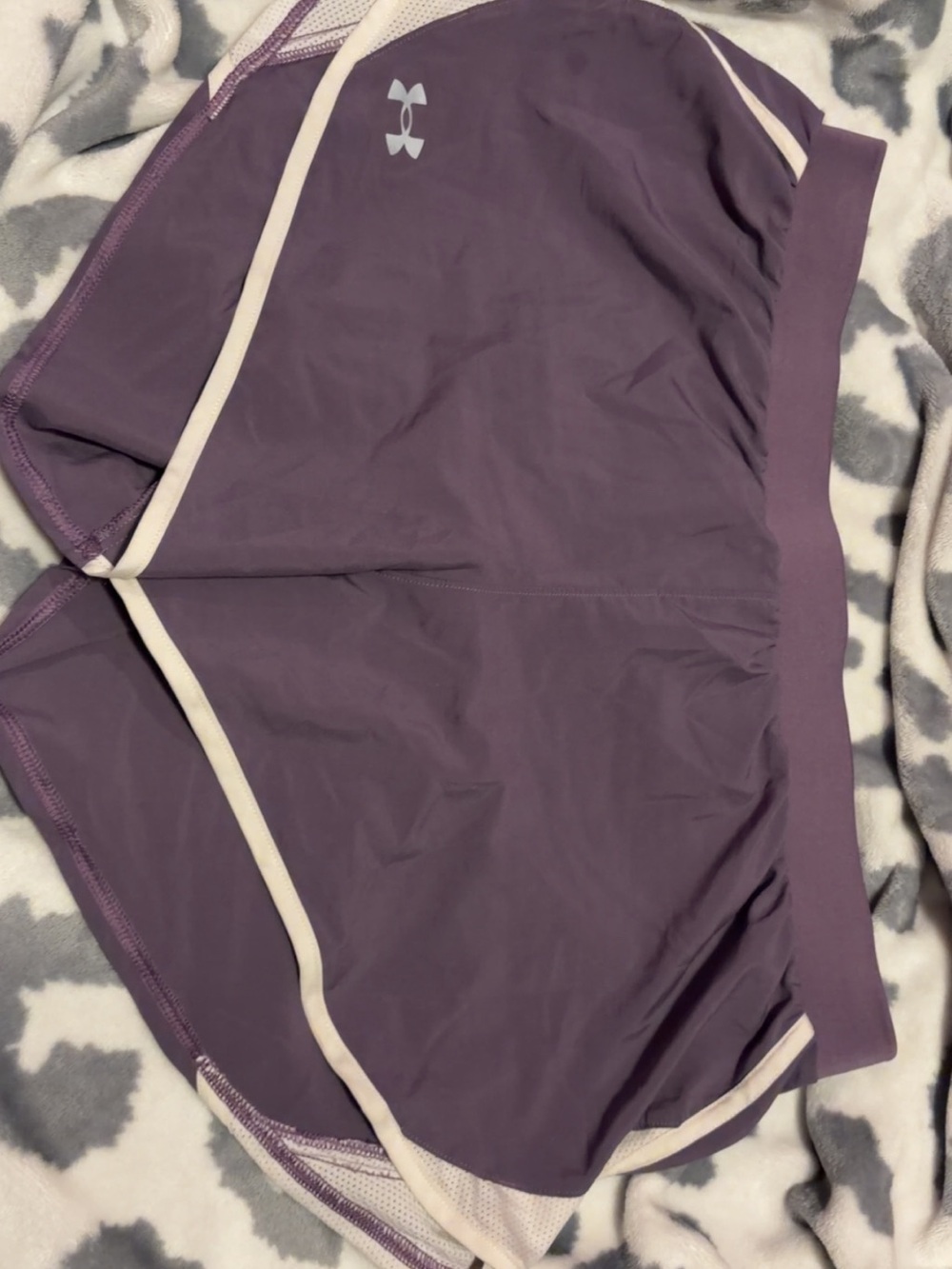 Under Armour Lavender Athletic Shorts with Cream Trim
